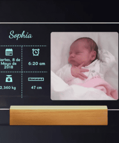 Natalicio Metacrilato Retroiluminado Personalizado Azul