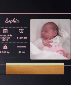 Natalicio Metacrilato Retroiluminado Personalizado rosa