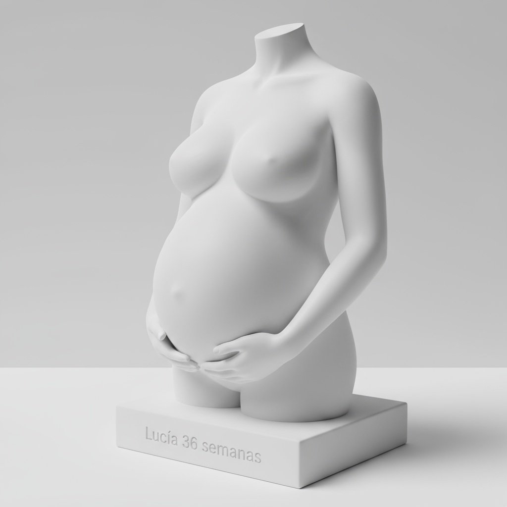 Busto 3D natural de embarazada